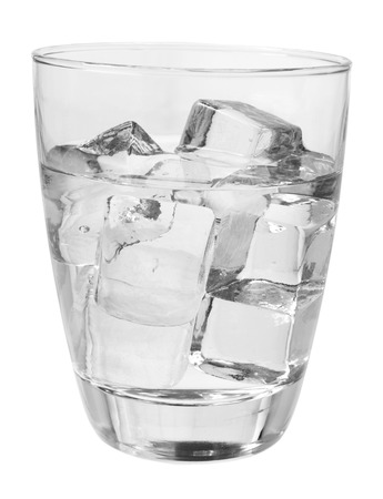 Glass of Cold Water on White Backgroundの写真素材