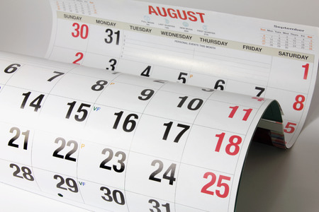 Close Up of Calendar Pagesの写真素材
