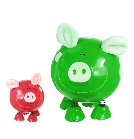 Piggy Banks on Isolated White Backgroundの写真素材