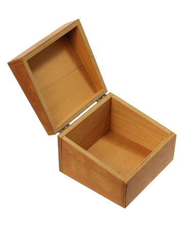 Wooden Box on White Backgroundの写真素材