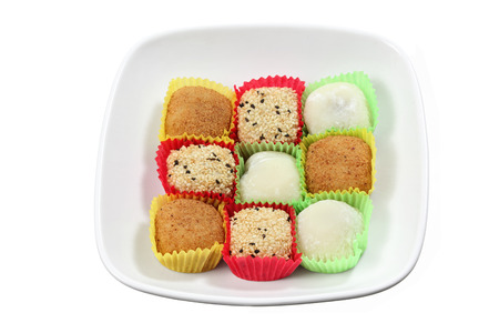 Japanese Mochi on White Backgroundの写真素材