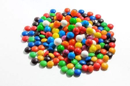 Chocolate Beans on White Backgroundの写真素材