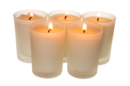 Candles on White Backgroundの写真素材
