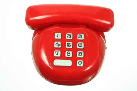 Toy Phone on White Backgroundの写真素材