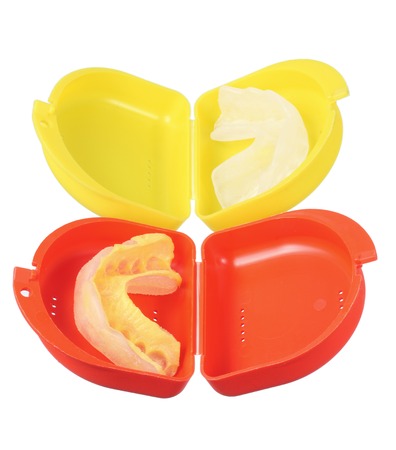 Mouth Guards on White Backgroundの写真素材