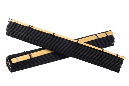 Sushi Mats on White Backgroundの写真素材