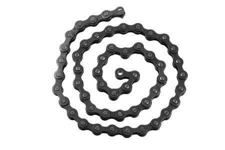 Bicycle Chain on White Backgroundの写真素材