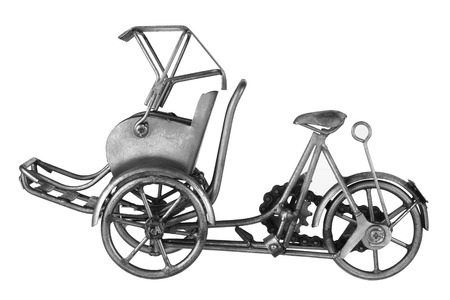 Rickshaw on White Backgroundの写真素材