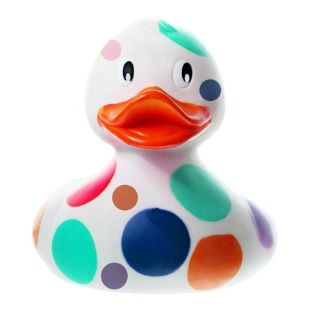 Rubber Ducky on White Backgroundの写真素材