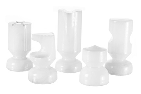 Chess Pieces on White Backgroundの写真素材