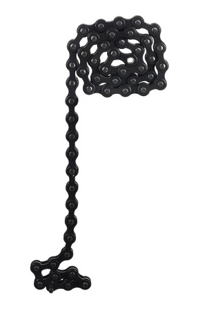 Bicycle Chain on White Backgroundの写真素材