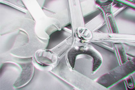 Close Up Pile of Spannersの写真素材