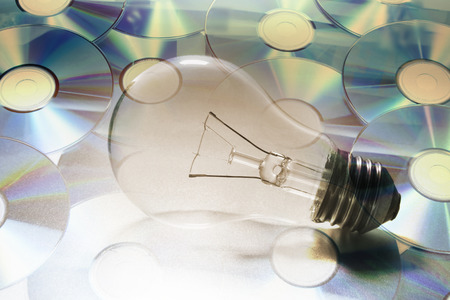 Composite of CDs and Light Bulb