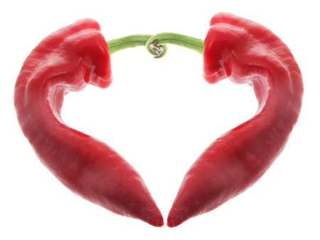 Red Chilli Pepper on White Backgroundの写真素材