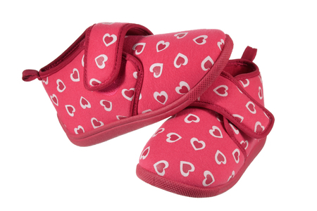 Kid Shoes on White Backgroundの写真素材
