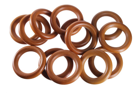 Curtain Rings on White Backgroundの写真素材
