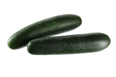 Cucumbers on White Backgroundの写真素材