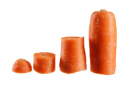 Slices of Carrot on White Backgroundの写真素材