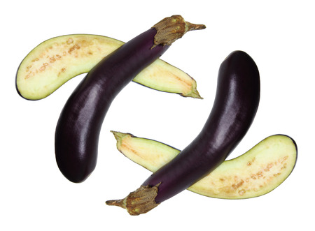 Aubergine on Isolated White Backgroundの写真素材