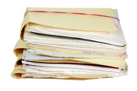 Documents on White Backgroundの写真素材
