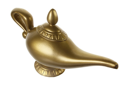 Aladdin Magic Lamp on White Backgroundの写真素材