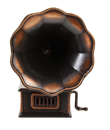 Gramophone on White Backgroundの写真素材