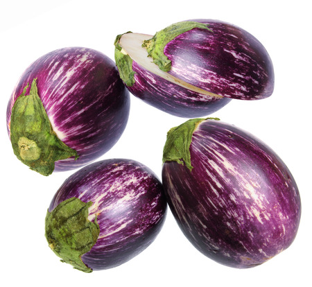 Eggplants on White Backgroundの写真素材