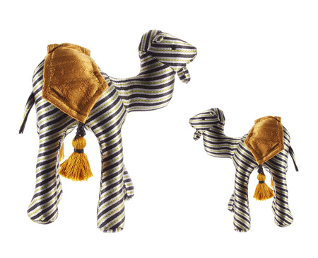 Camel Soft Toys on White Backgroundの写真素材