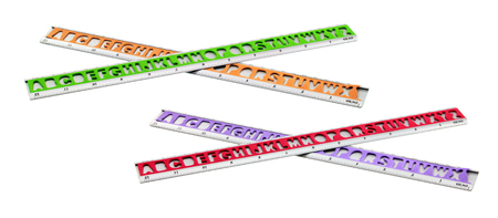 Rulers on White Backgroundの写真素材