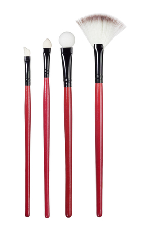 Make-up Brushes on White Backgroundの写真素材