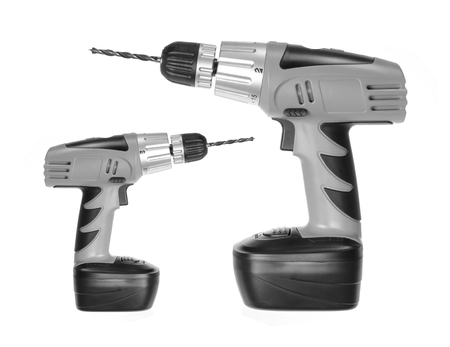 Electric Drill on White Backgroundの写真素材