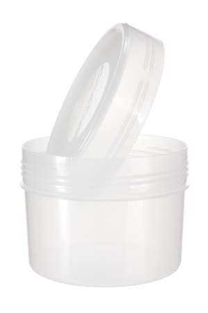 Plastic Jar on White Backgroundの写真素材