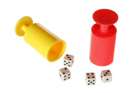 Dice on White Backgroundの写真素材