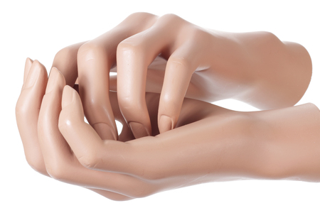 Mannequin Hands on White Backgroundの写真素材