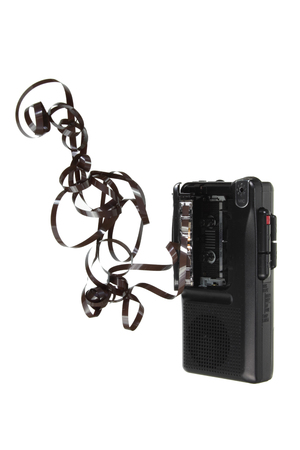 Dictaphone on White Backgroundの写真素材