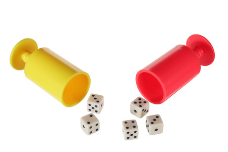 Dice on White Backgroundの写真素材