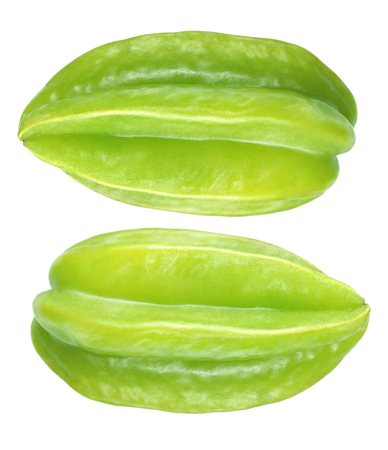 Star Fruit on White Backgroundの写真素材