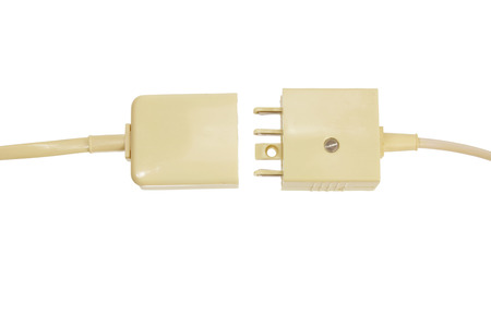 Telephone Plugs and Sockets on White Background