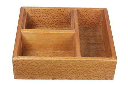 Wooden Box on White Backgroundの写真素材