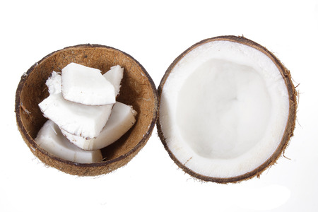 Coconut on White Backgroundの写真素材