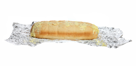 Garlic Bread on White Backgroundの写真素材