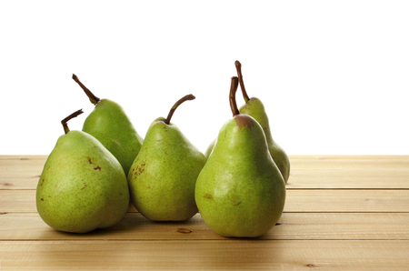 Pears on Wooden Backgroundの写真素材