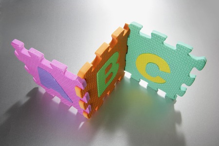 Number Puzzle on Seamless Backgroundの写真素材