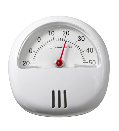 Thermometer on White Backgroundの写真素材