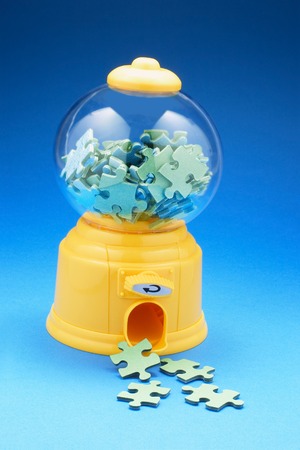 Puzzle Pieces in Bubblegum Machineの写真素材