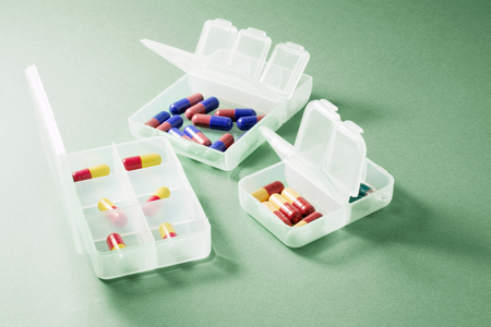 Pills in Pill Boxesの写真素材