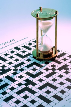 Hourglass on Puzzleの写真素材