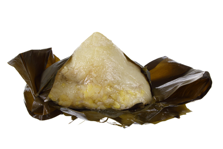 Sticky Rice Dumpling on White Backgroundの写真素材
