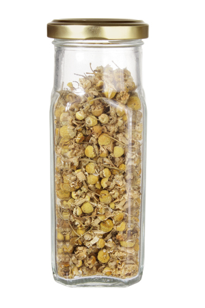 Chamomile Tea on White Backgroundの写真素材