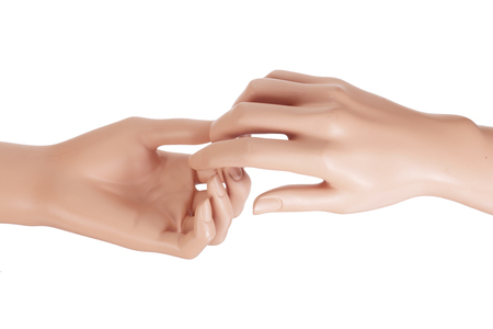 Mannequin Hands on White Backgroundの写真素材
